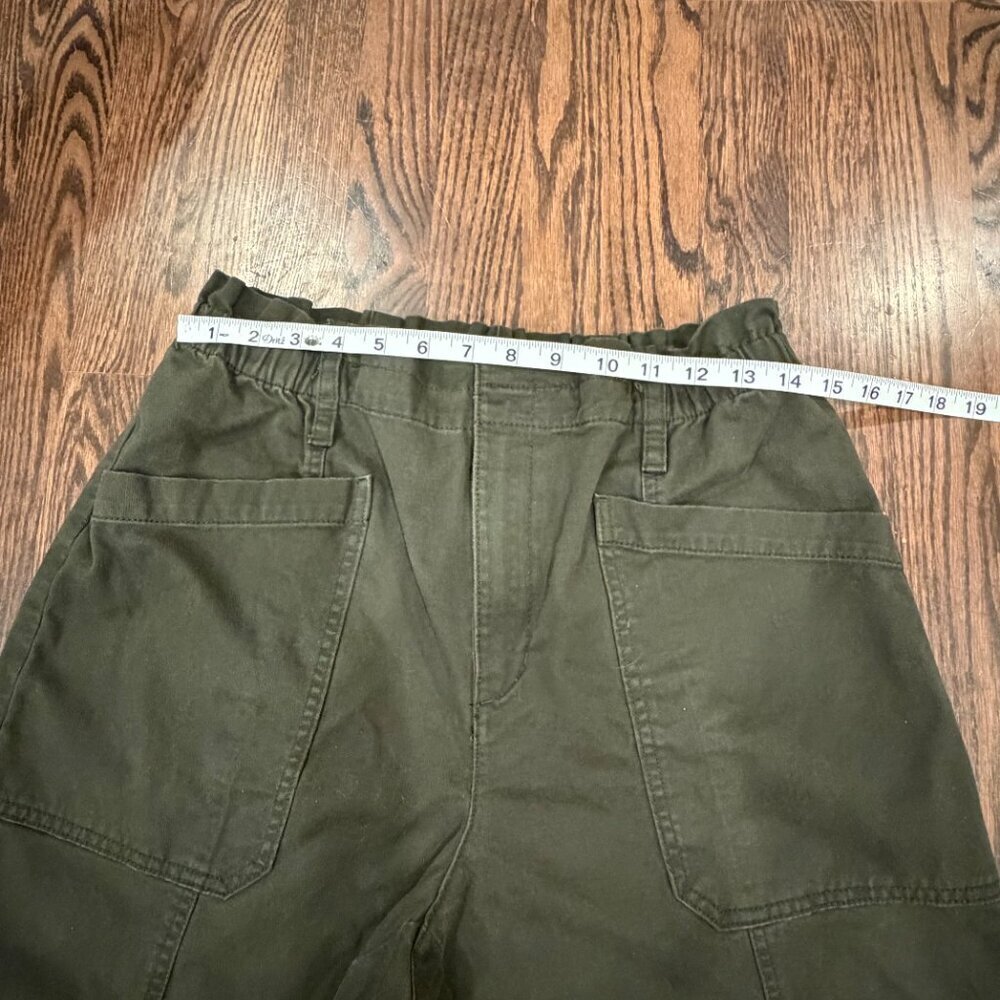 LOFT Green Cotton Utility Pants Crop Ankle Size 12 - Picture 6 of 12